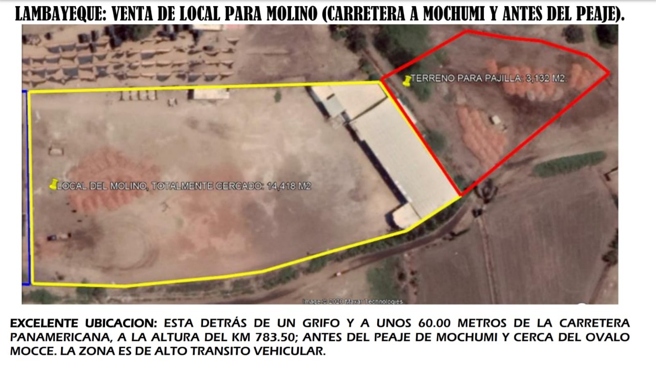 VENTA: LOCAL 1.75 HAS EN LAMBAYEQUE